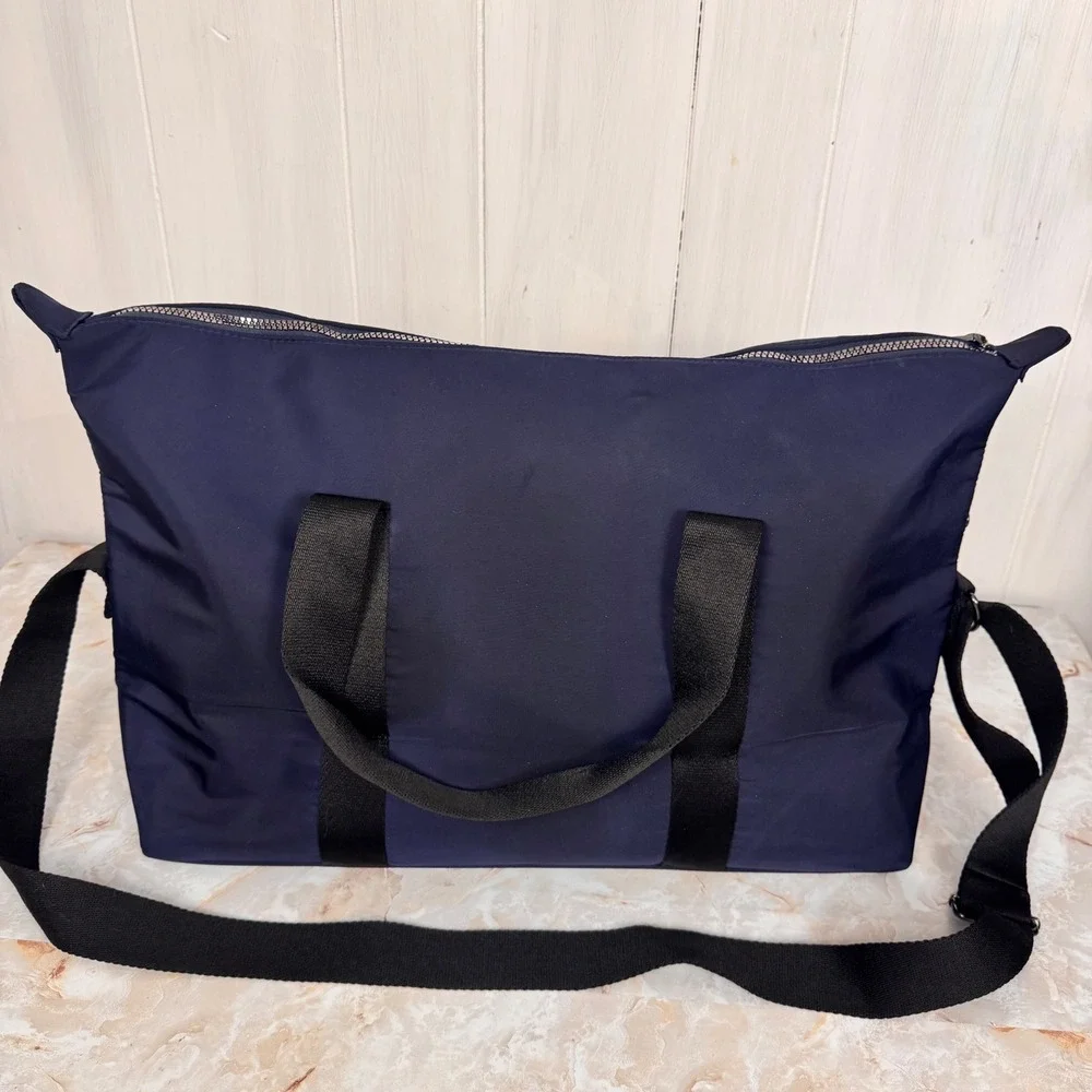 Coach Fragrance Duffel Bag Large Navy Blue Travel Weekend Gym Tote Bag